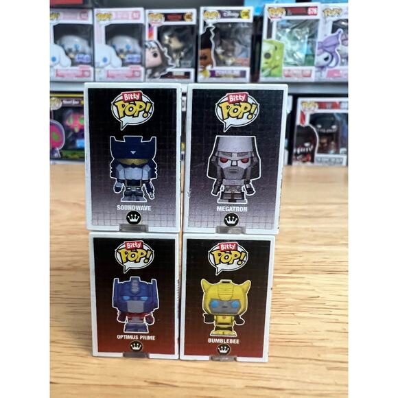 BITTY Transformers Funko Pops CHASE Soundwave Optimus Prime Bumblebee Megatron - Picture 2 of 6
